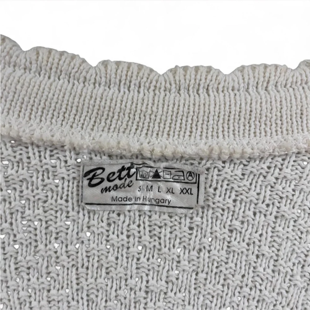 Coastal Grandma Vintage Knit Cardigan - Scallop Hem Rare 80s/90s Bett Mode - Picture 3 of 9